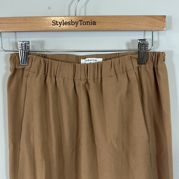 Aritzia Babaton Dexter Pull On Jogger Ankle Length Tuxedo Pant Camel Tan Sz M - Picture 4 of 14